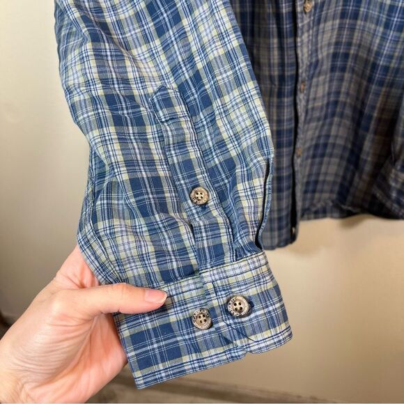 ✨ Carhartt Men’s Blue Plaid Long Sleeve Button Down Shirt Large - Picture 6 of 10